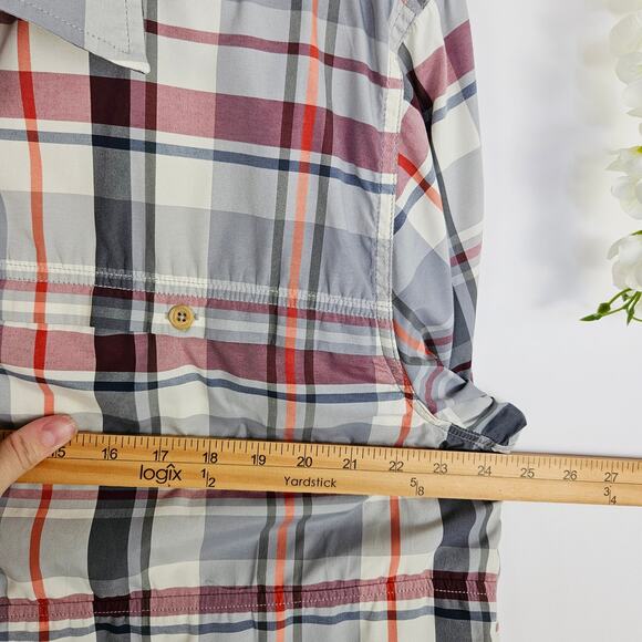 ExOfficio Insect Shield Plaid Button Up Shirt XL Long Sleeve Outdoor Hiking Fish - Picture 14 of 14